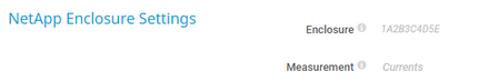 NetApp Enclosure Settings NetApp Enclosure Settings